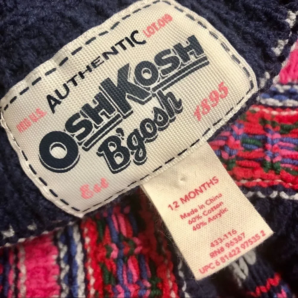 OshKosh Knit Sweater Capelet Size 12m